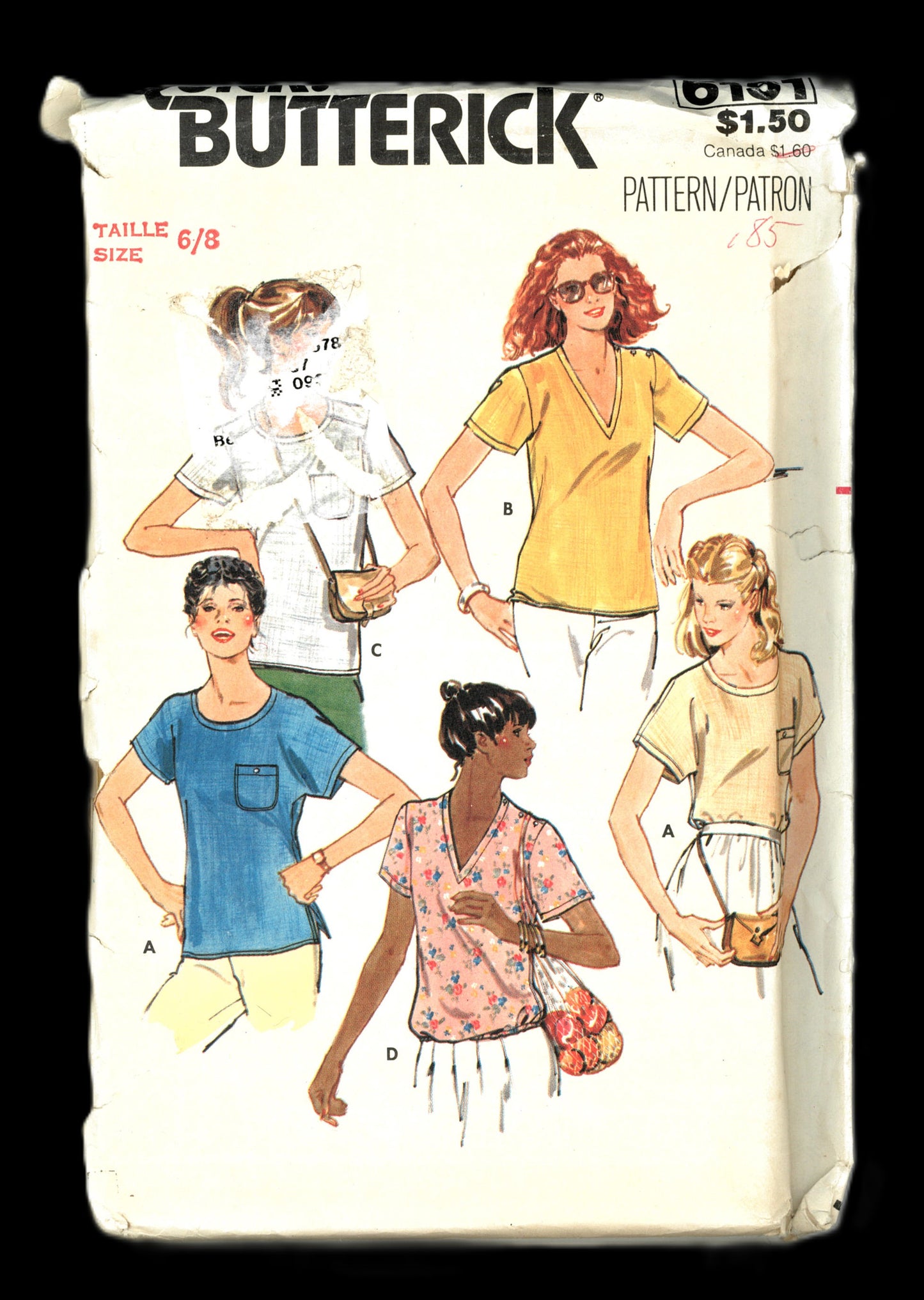 Butterick 6151 Misses Top Sewing Pattern UNCUT  Size 6/8