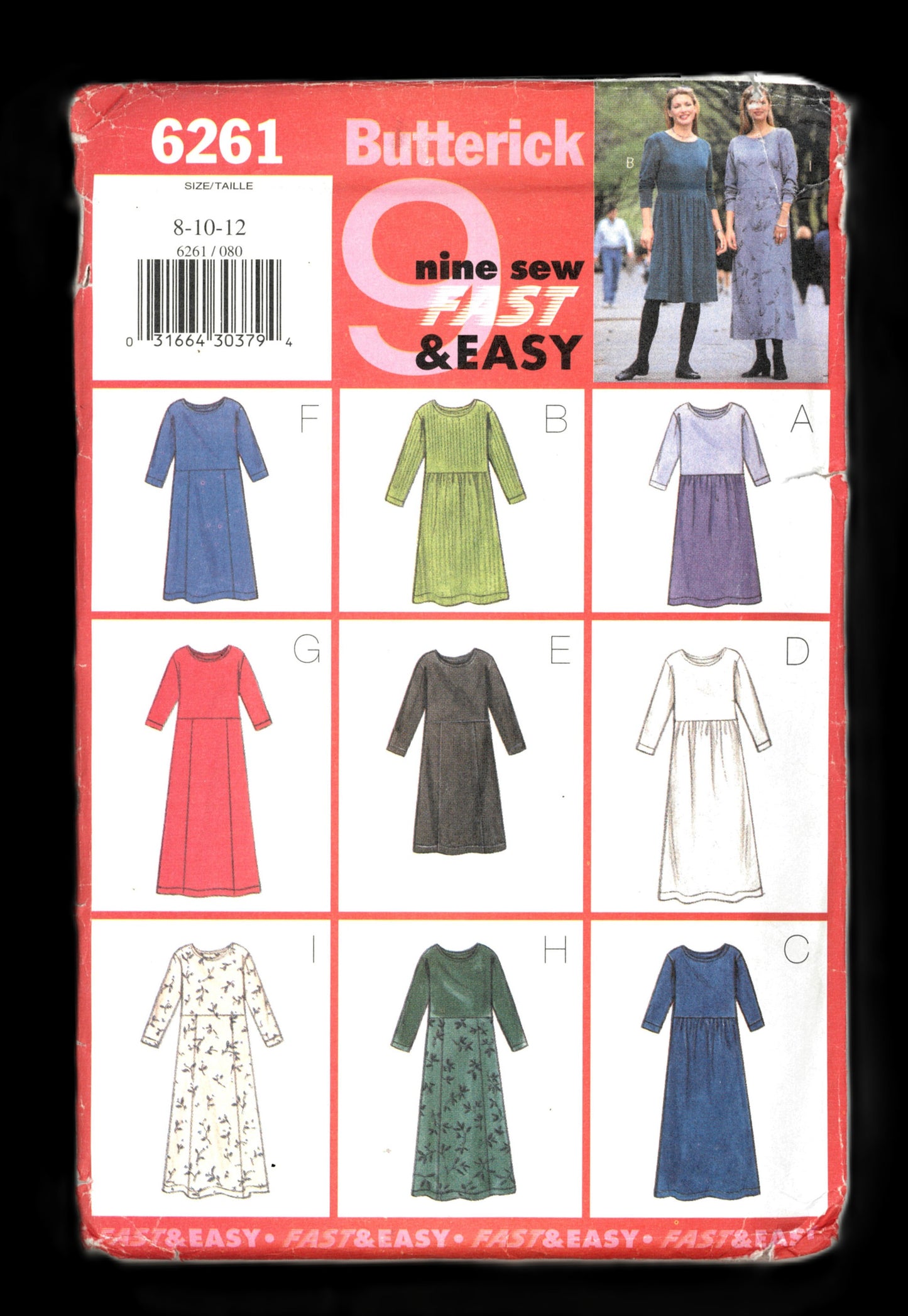 Butterick 6261 Misses / Misses Petite Dress Sewing Pattern UNCUT Size 8 10 12 or Size 20 22 24