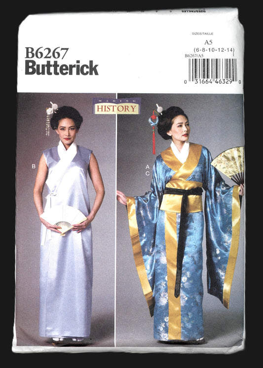 Butterick 6267 Making History Misses Japanese Kimono  Costume Sewing Pattern UNCUT  Size 6 8 10 12 14
