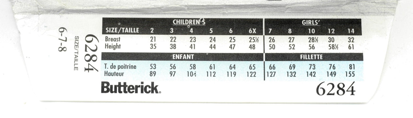 Butterick 6284 Girls / Boys Jacket Vest and Pants Sewing Pattern - UNCUT - Size 6 7 8