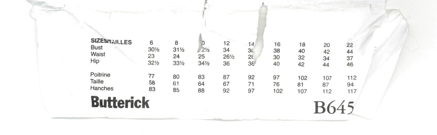 Butterick 6450 Misses / Misses Petite Dress Sewing Pattern UNCUT - Size 6 8 10 12 14