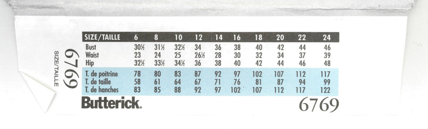 Butterick 6769 Misses / Misses Petite Skirt and Pants Sewing Pattern - UNCUT - Size 12 14 16