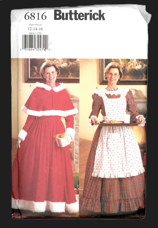 Butterick 6816 Misses Cape and Dress Costumes Sewing Pattern - UNCUT  Size 12 14 16