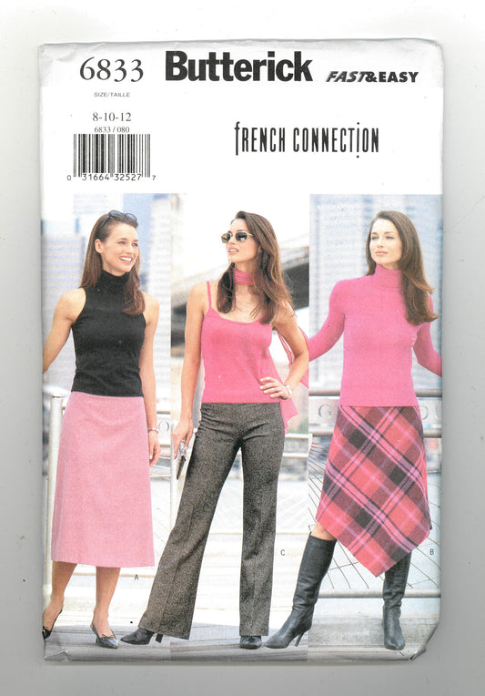 Butterick 6833 French Connection Misses Skirt and Pants Sewing Pattern - UNCUT - Size 8 10 12