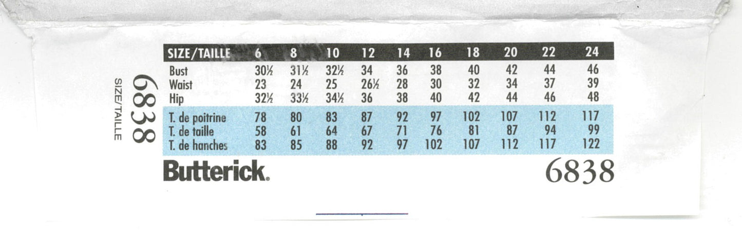 Butterick 6838 Misses / Misses Petite Nightgown Sewing Pattern UNCUT Size L XL or Size XS S M