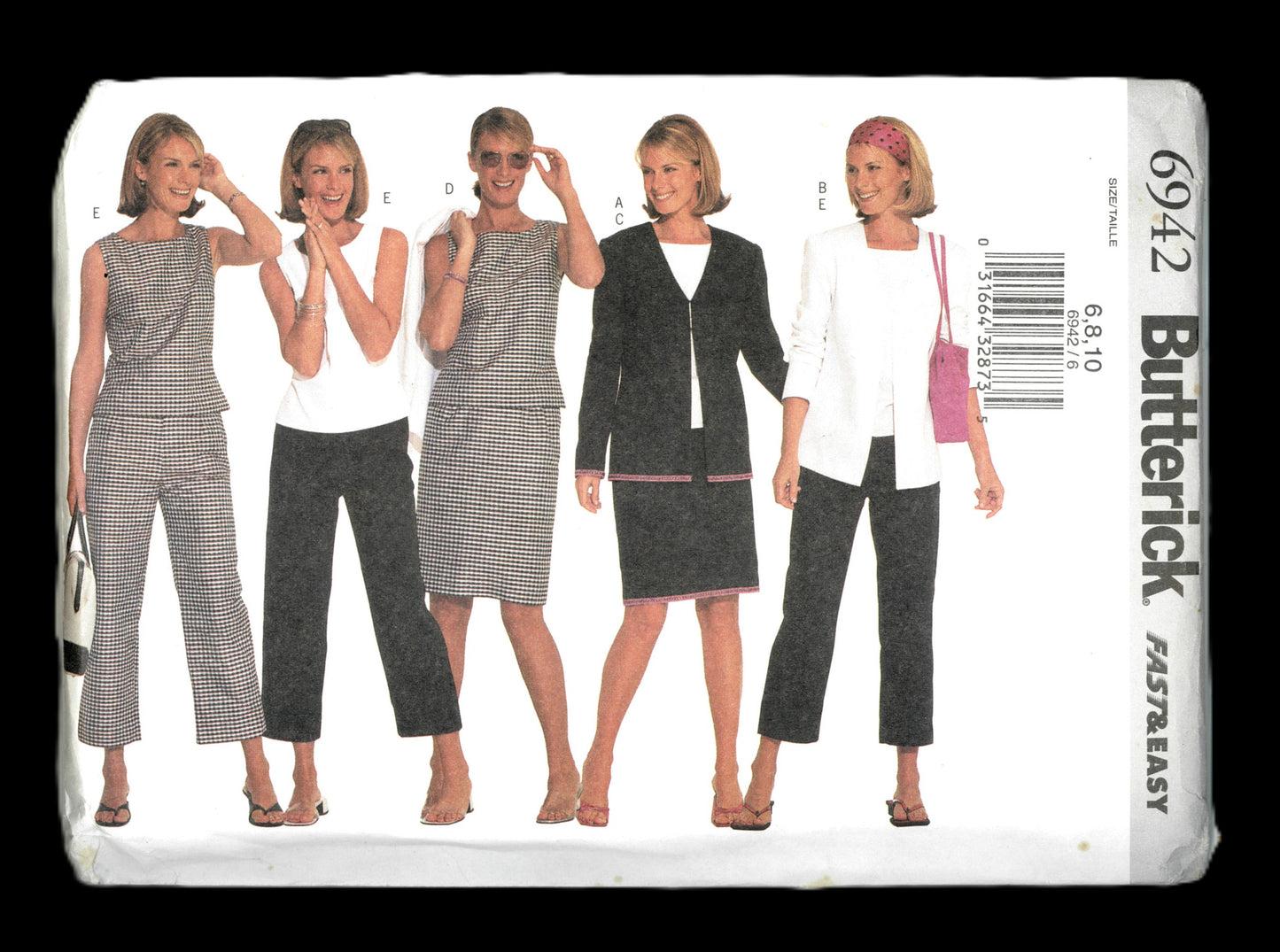 Butterick 6942 Misses / Misses Petite Jacket Top Skirt and Pants Sewing Pattern UNCUT Size 6 8 10