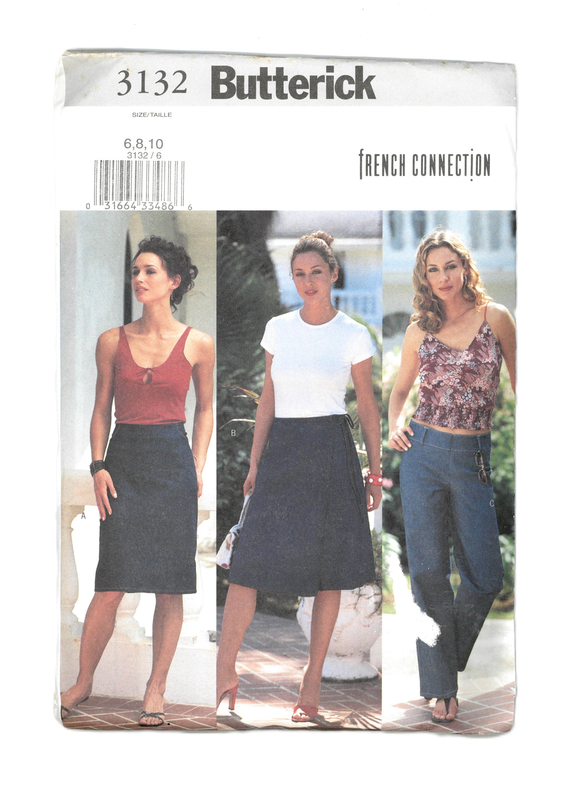 Butterick 3132 French Connection Misses Skirt and Pants Sewing Pattern - UNCUT - Size 6 8 10