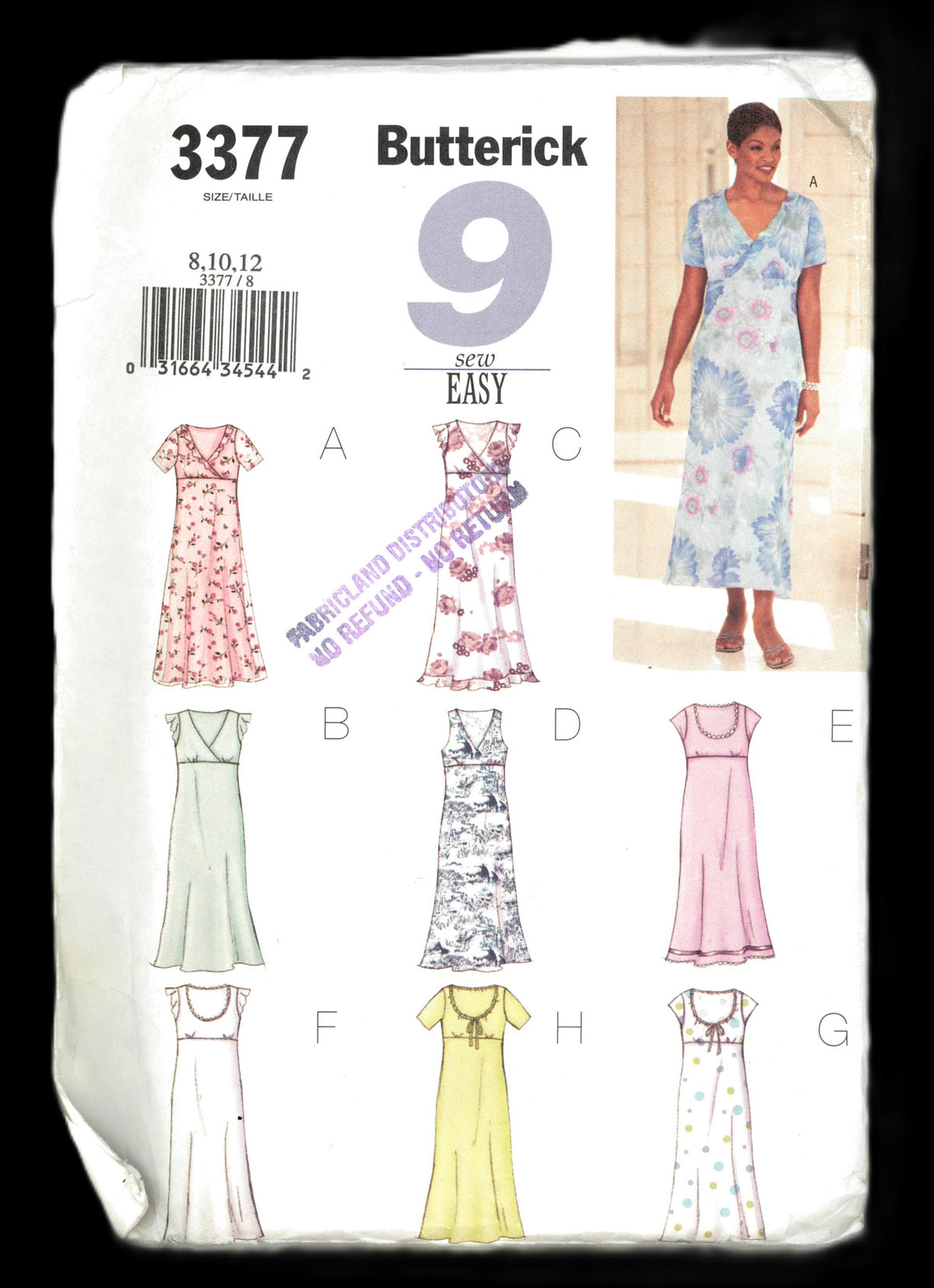 Butterick 3377 Misses / Misses Petite Dress Sewing Pattern UNCUT Size 8 10 12