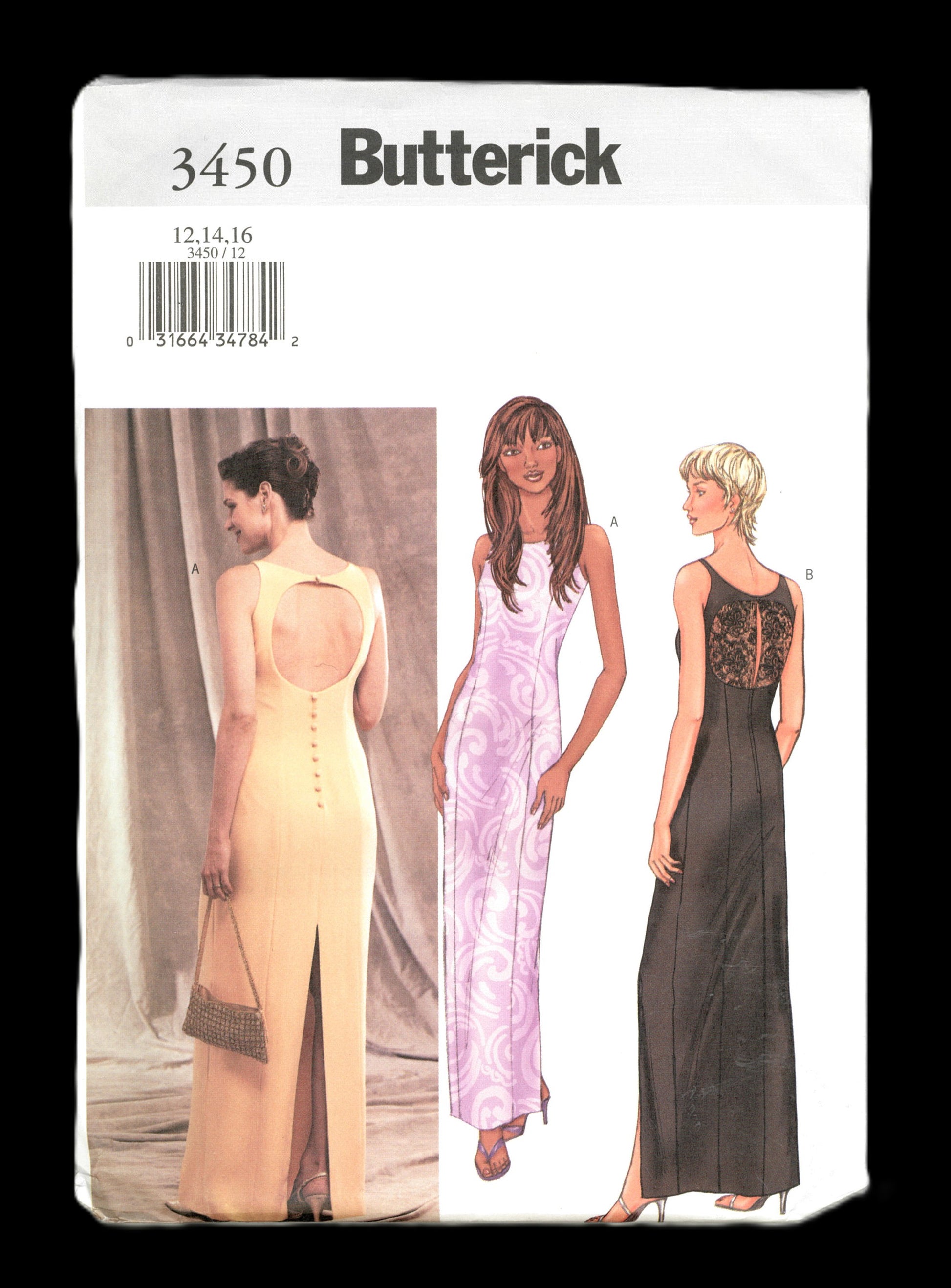 Butterick 3450 Misses Dress Sewing Pattern UNCUT Size 12 14 16
