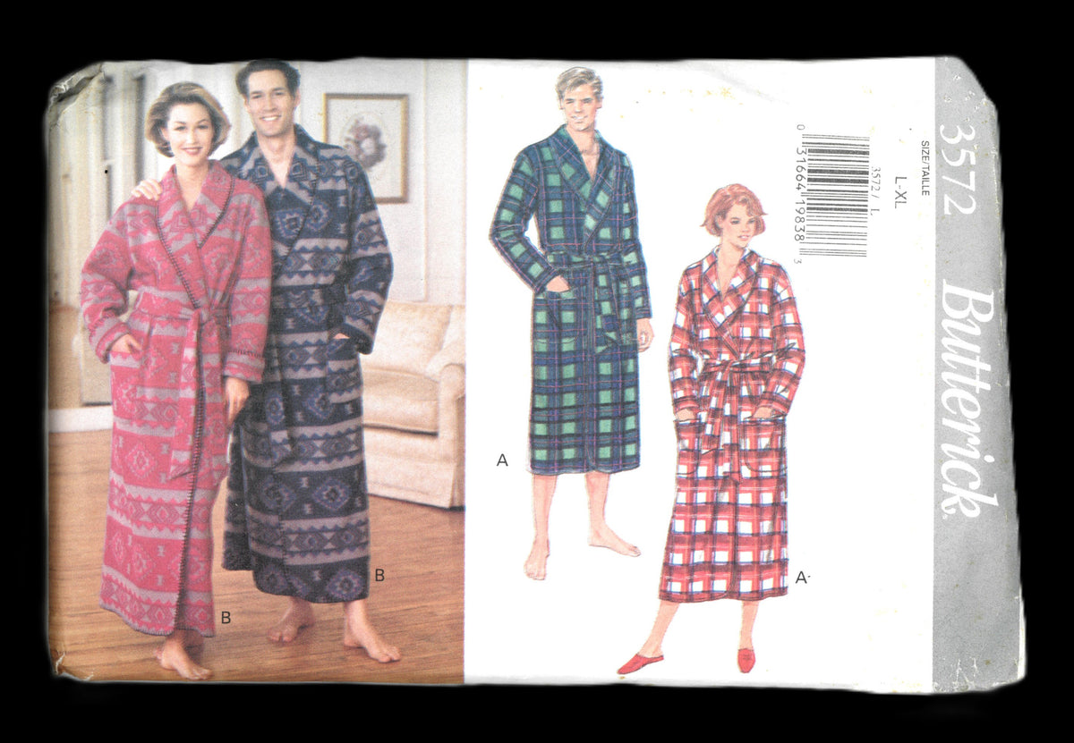 Butterick 3572 Unisex Robe and Belt Sewing Pattern - UNCUT - Size L XL