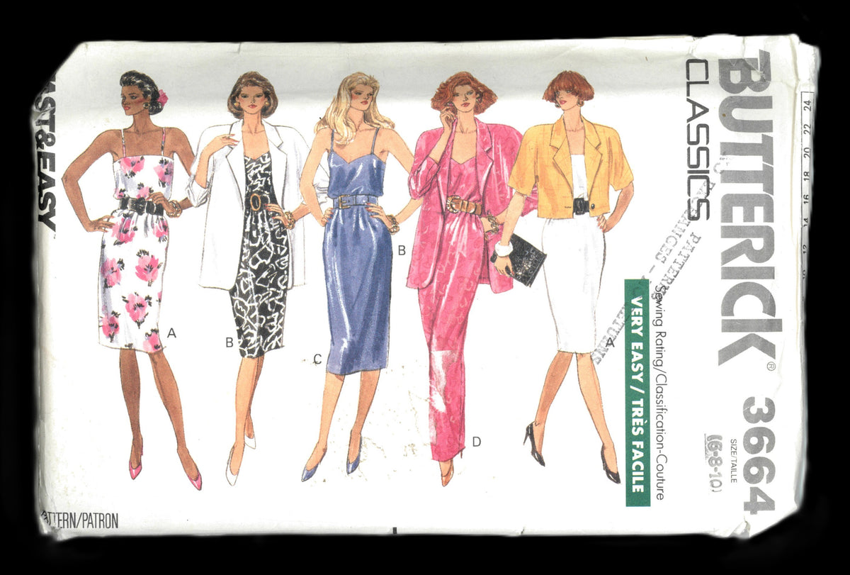 Butterick 3664 Misses / Misses Petite Jacket and Dress Sewing Pattern - UNCUT - Size 6 8 10