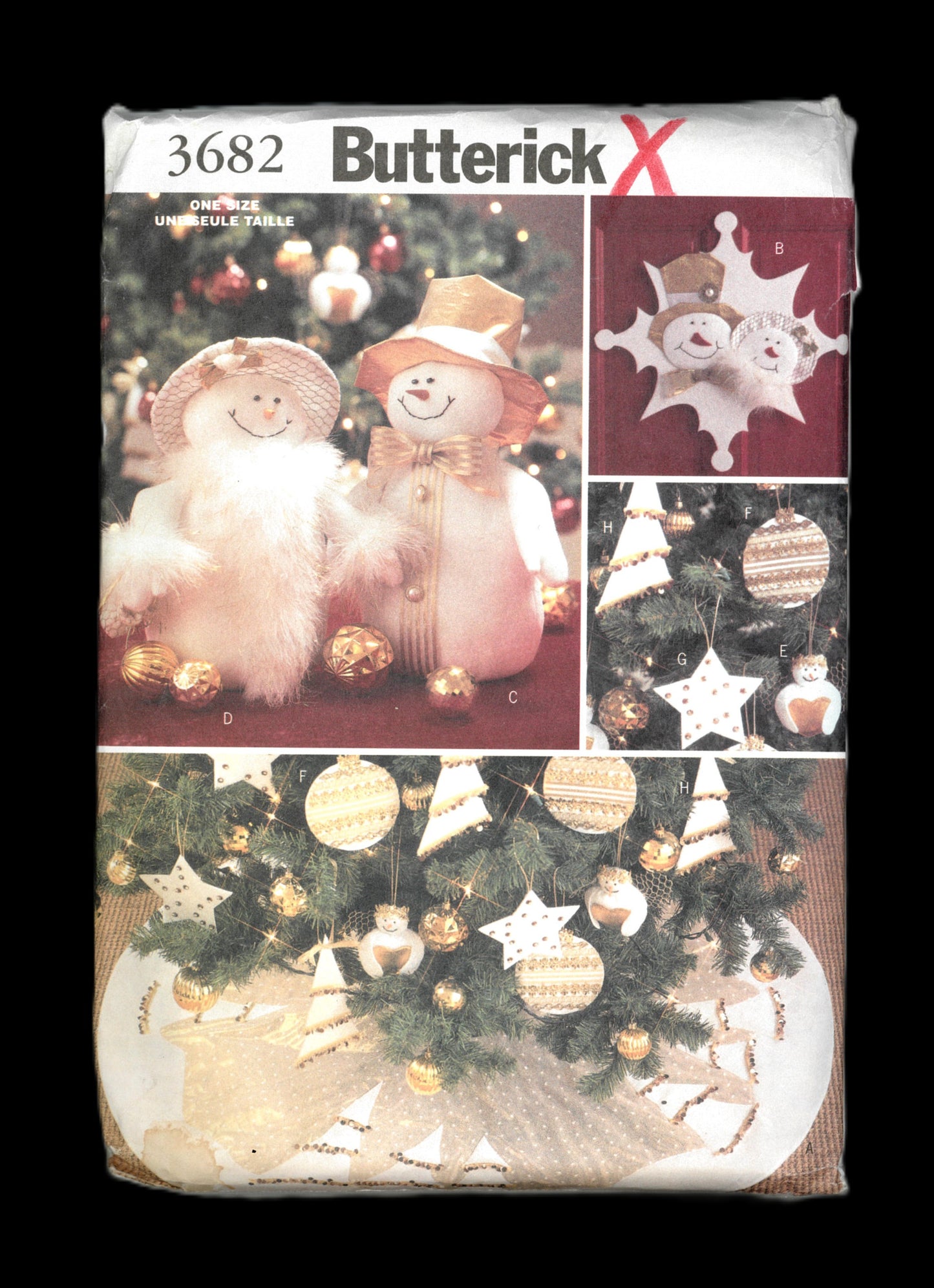 Butterick 3682 Snowman Christmas Accessories Sewing Pattern