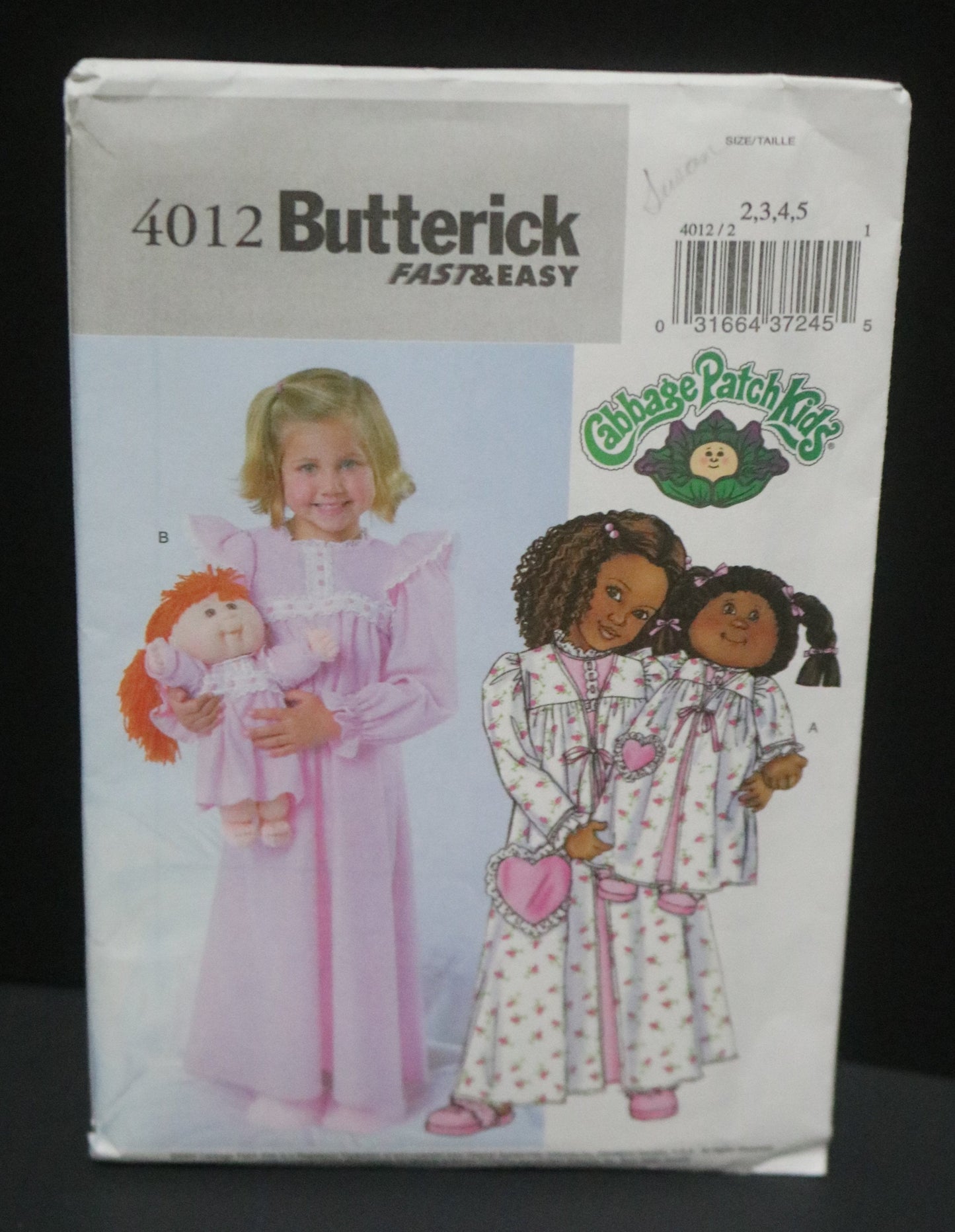 Butterick 4012 Childrens / Girls  Robe Nightgown & 16" and 20"Dolls Robe and nightgown Sewing Pattern - UNCUT Size 2 3 4 5
