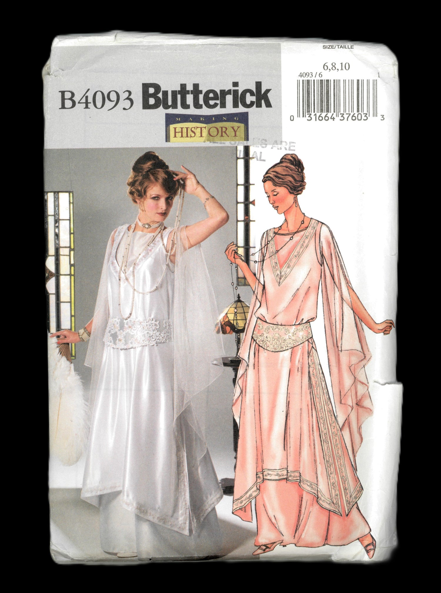 Butterick 4093 Making History Misses / Misses Petite Tunic Gown and Girdle Sewing Pattern UNCUT  Size 6 8 10