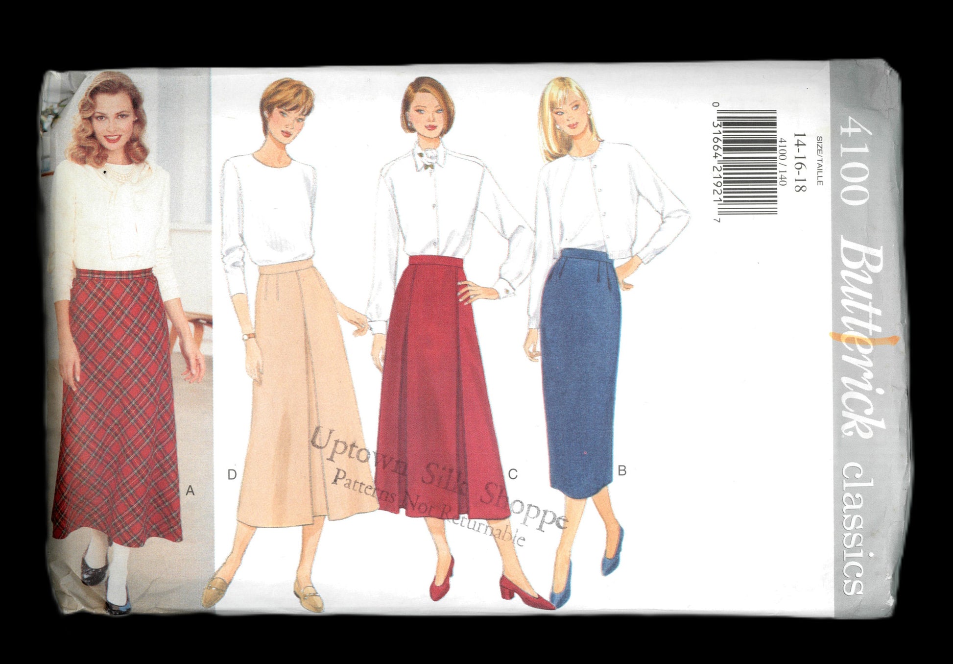 Butterick 4100 Misses Skirt Sewing Pattern - UNCUT - Size 14 16 18