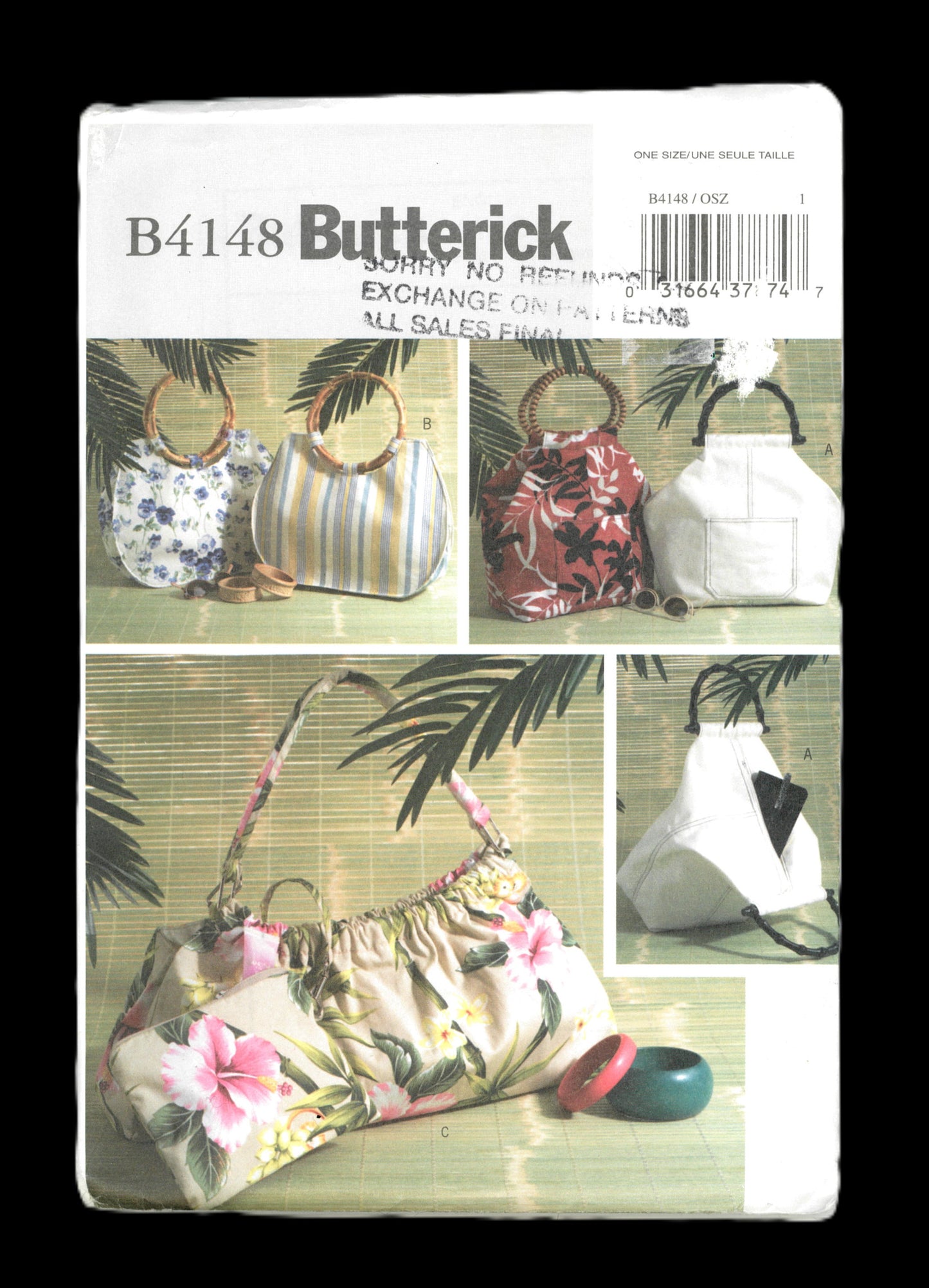 Butterick 4148 Handbags Sewing Pattern - UNCUT