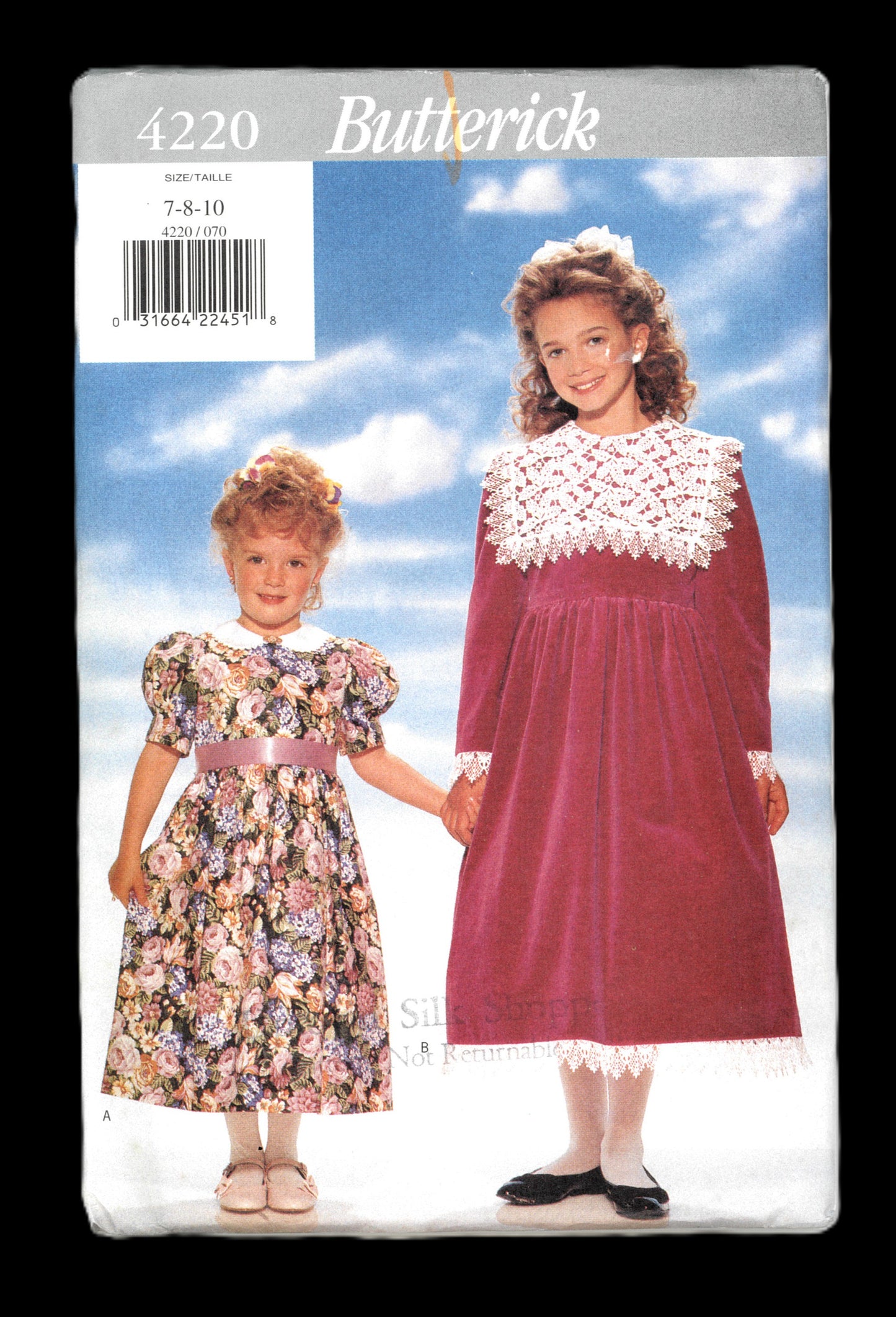 Butterick 4220 Girls Dress Sewing Pattern - UNCUT Size 7 8 10
