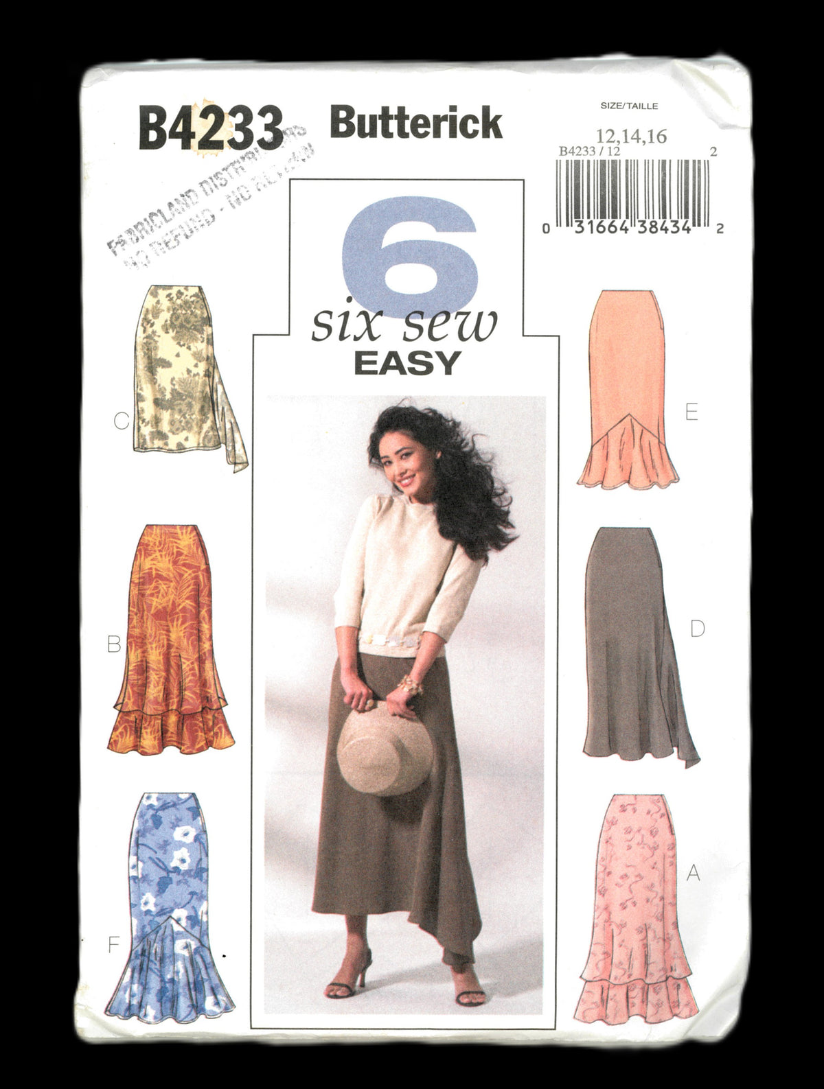Butterick 4233 Misses Skirt Sewing Pattern - UNCUT - Size 12 14 16
