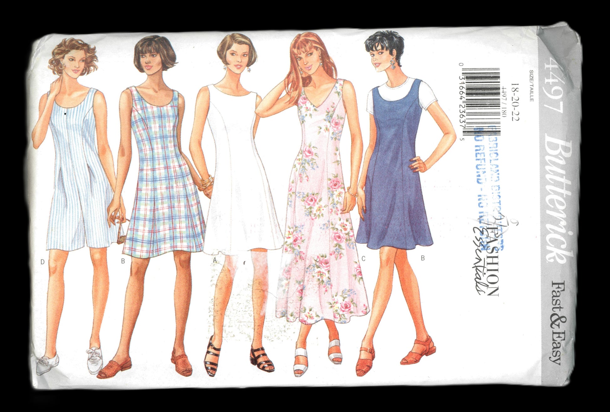 Butterick 4497 Misses / Misses Petite Dress  and Jumpersuit Sewing Pattern UNCUT Size 18 20 22