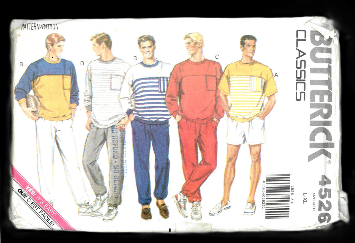 Butterick 4526 Mens Top Shorts and Pants Sewing Pattern UNCUT - Size L - XL