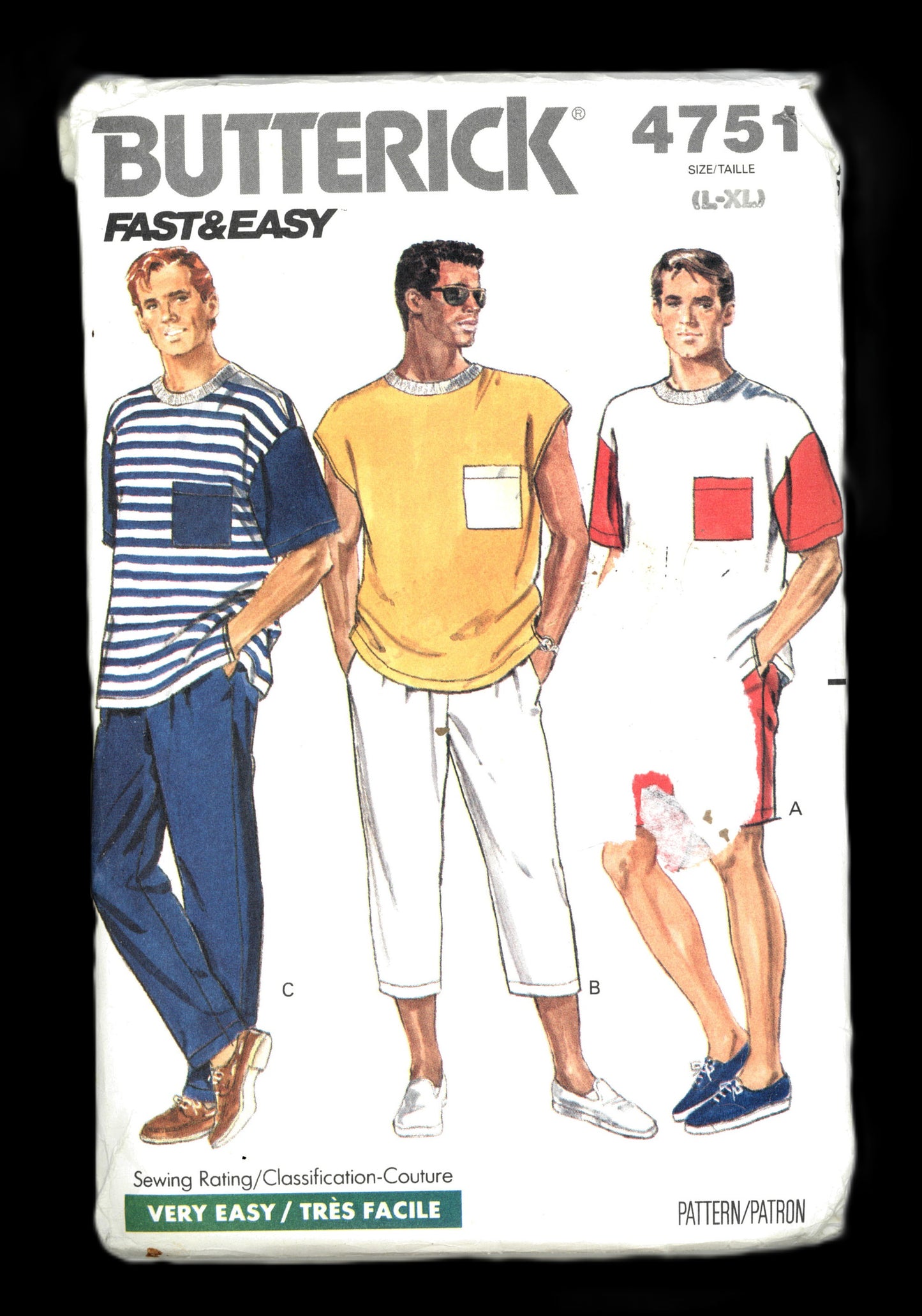 Butterick 4751 Mens Top Shorts and Pants Sewing Pattern UNCUT - Size L - XL