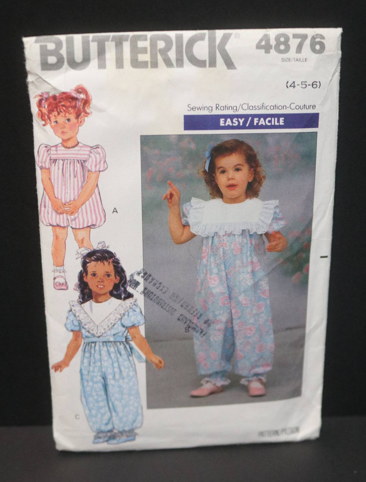 Butterick 4876 Childrens Girls Party Pants Sewing Pattern - UNCUT - Size 4 5 6