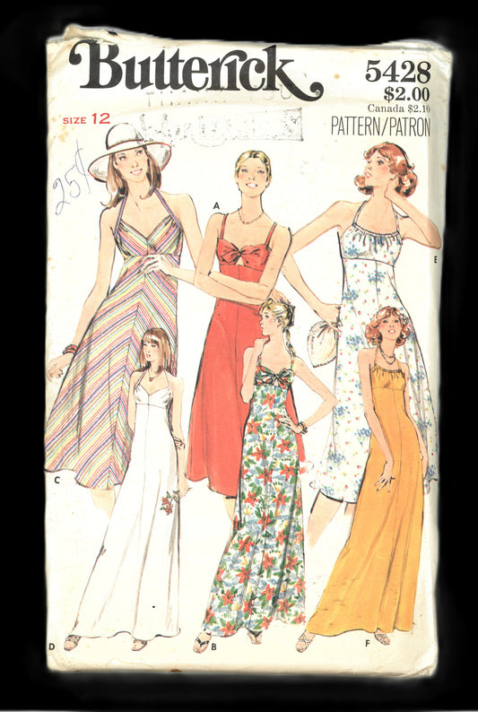 Butterick 5428 Misses Dress Sewing Pattern UNCUT Size 12
