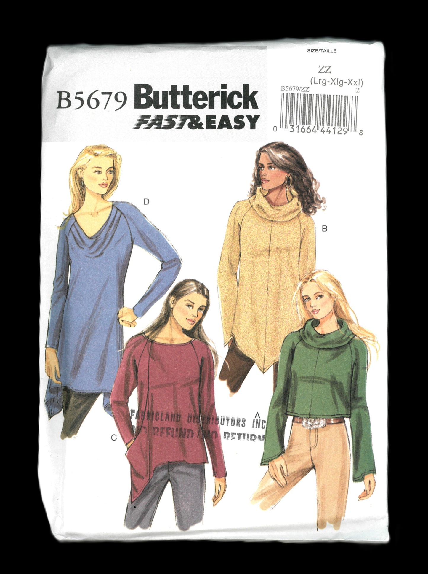 Butterick 5679 Misses Tops Sewing Pattern UNCUT  Size Lrg Xlg Xxl