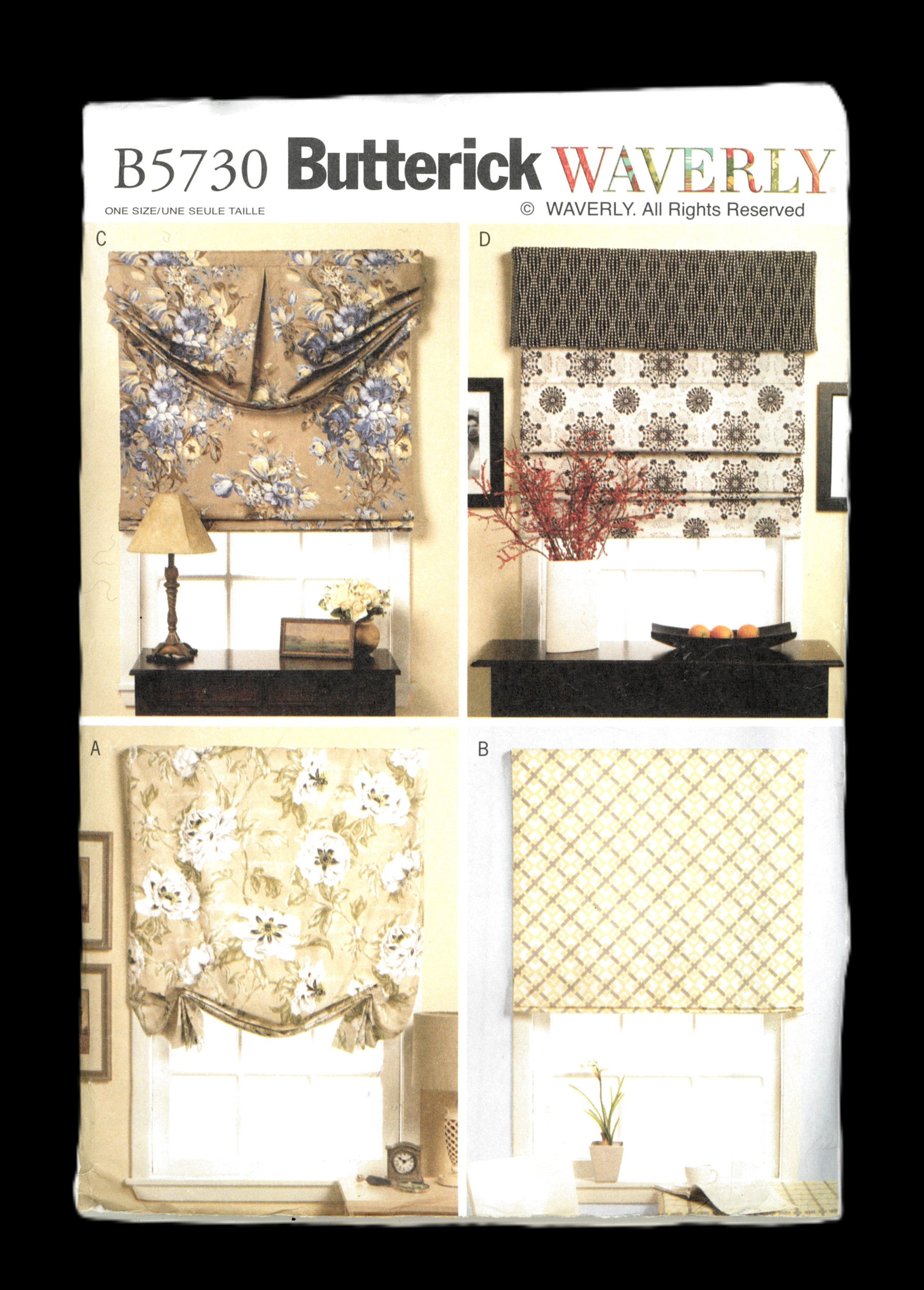 Butterick 5730 Waverly Window Shade and Valance Sewing Pattern - UNCUT ...