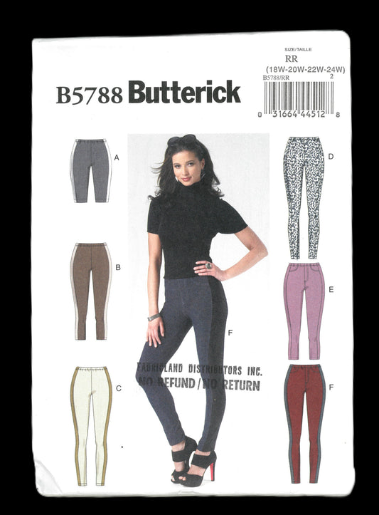 Butterick 5788 Womens Leggings Sewing Pattern UNCUT Size 18w 20w 22w 24w