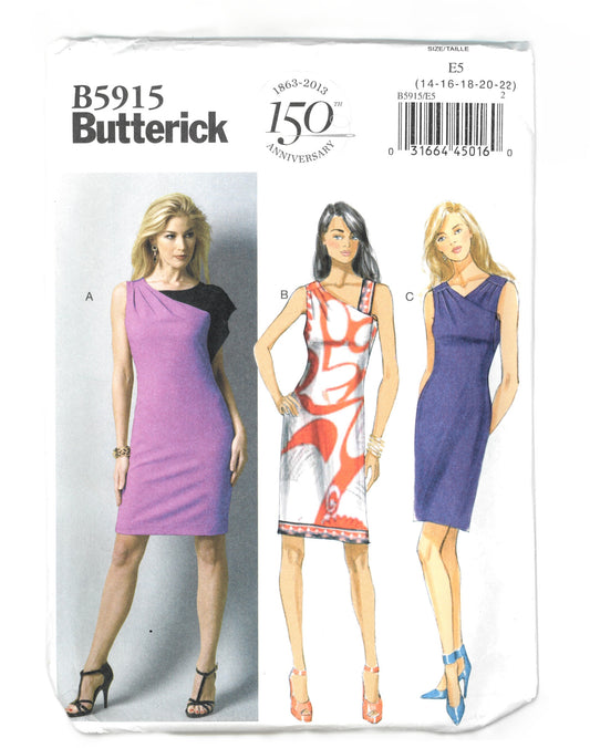 Butterick 5915 Misses Dress Sewing Pattern - UNCUT - Size 14 16 18 20 22