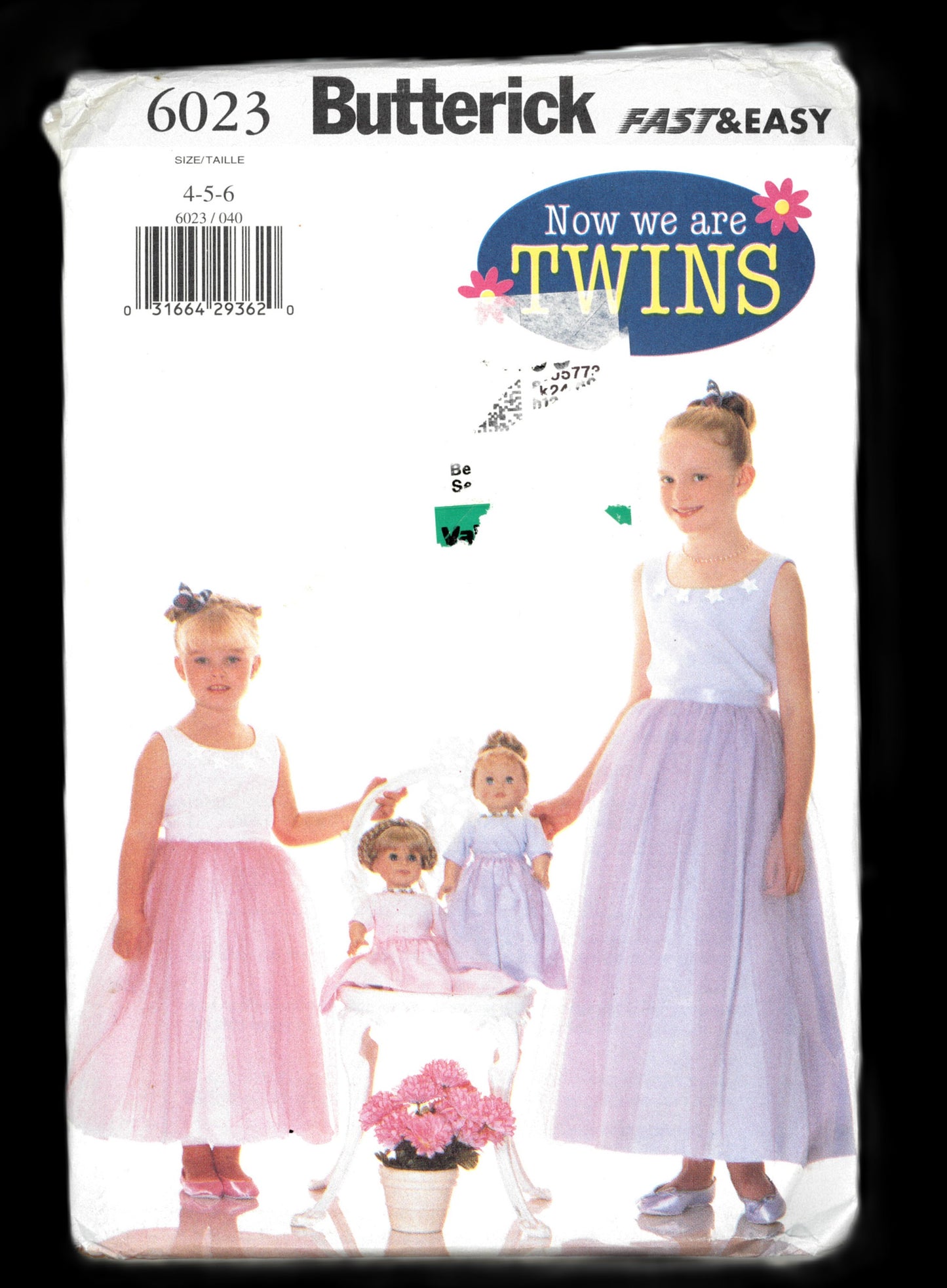 Butterick 6023 Girls and 18" Doll Top and Skirt Sewing Pattern UNCUT Size 4 5 6