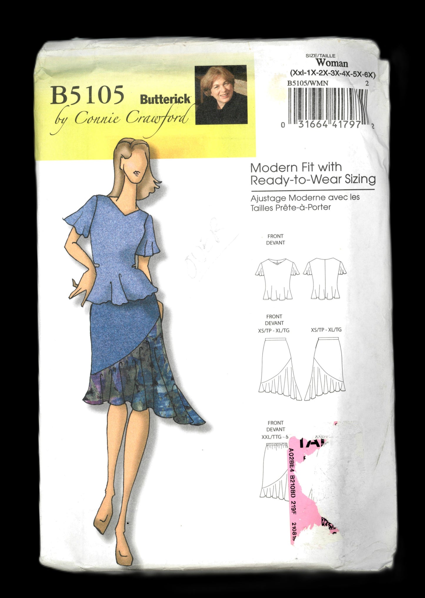 Butterick 6033 Connie Crawford Womens Blouse and Skirt Sewing Pattern - UNCUT - Size Xxl 1x 2x 3x 4x 5x 6x