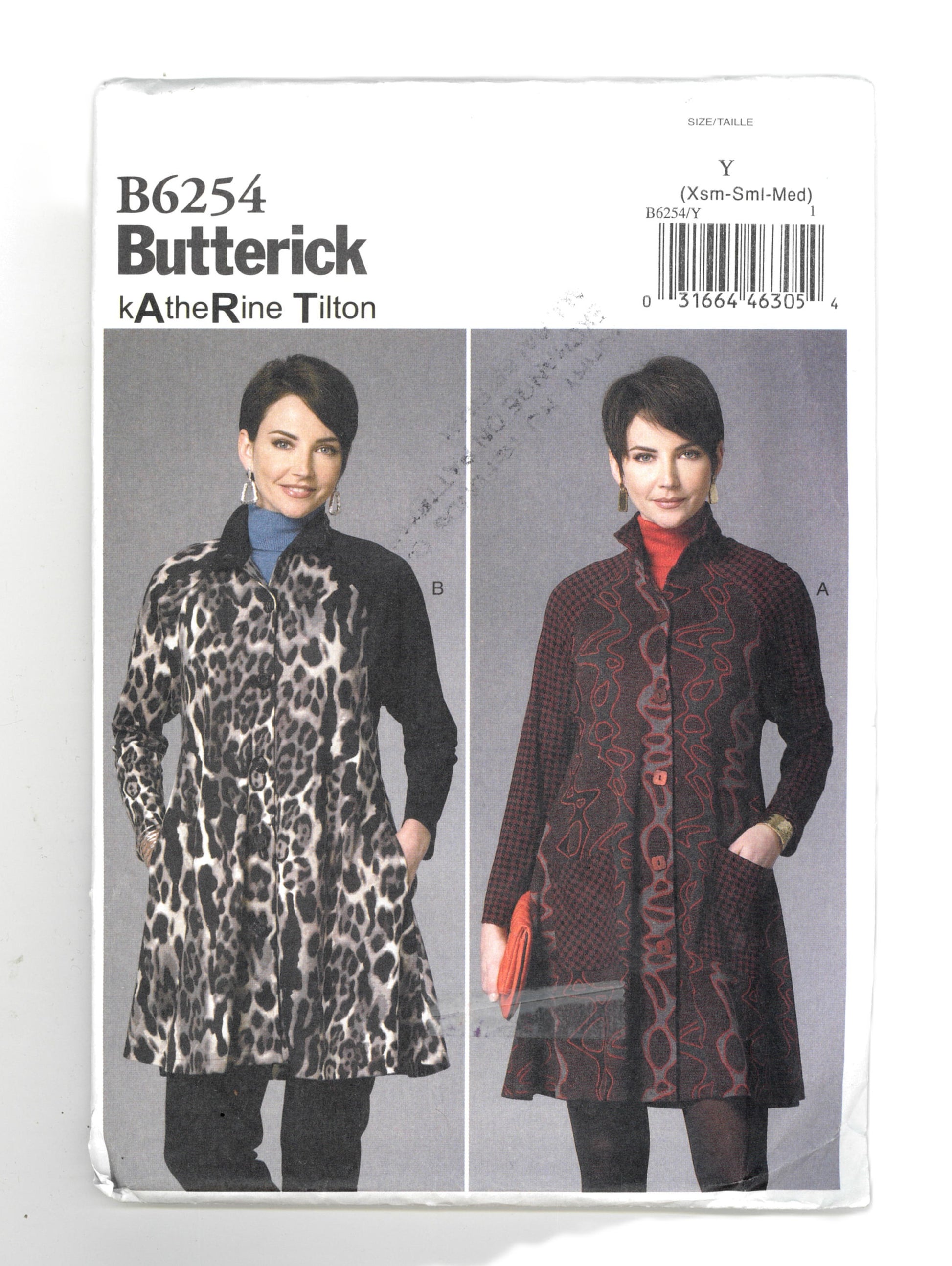 Butterick 6254 Katherine Tilton Misses Coat Dress Sewing Pattern - UNCUT - Size Xsm Sml Med
