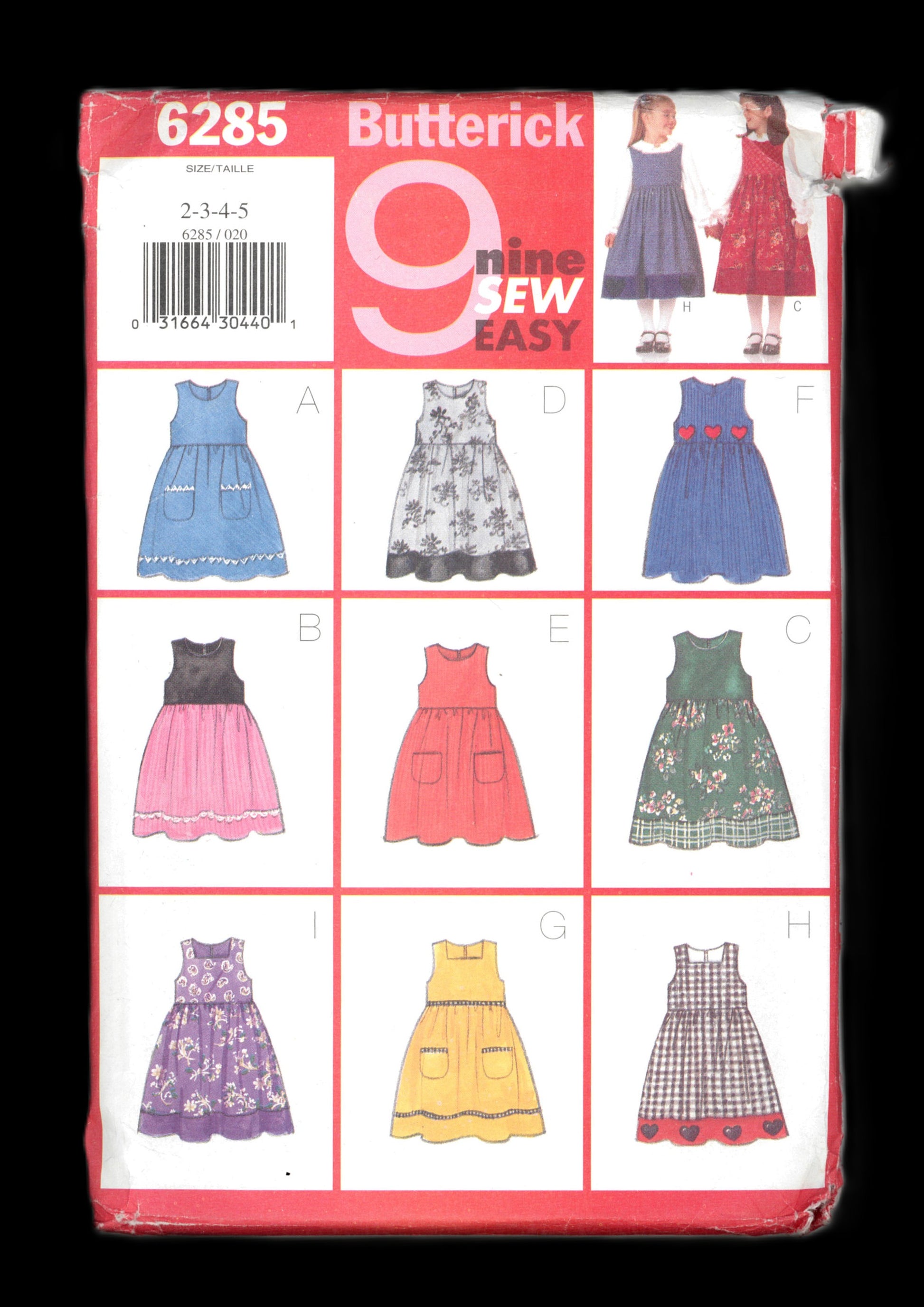 Butterick 6285 Girls Jumper & Blouse Sewing Pattern - UNCUT Size 2 3 4 5
