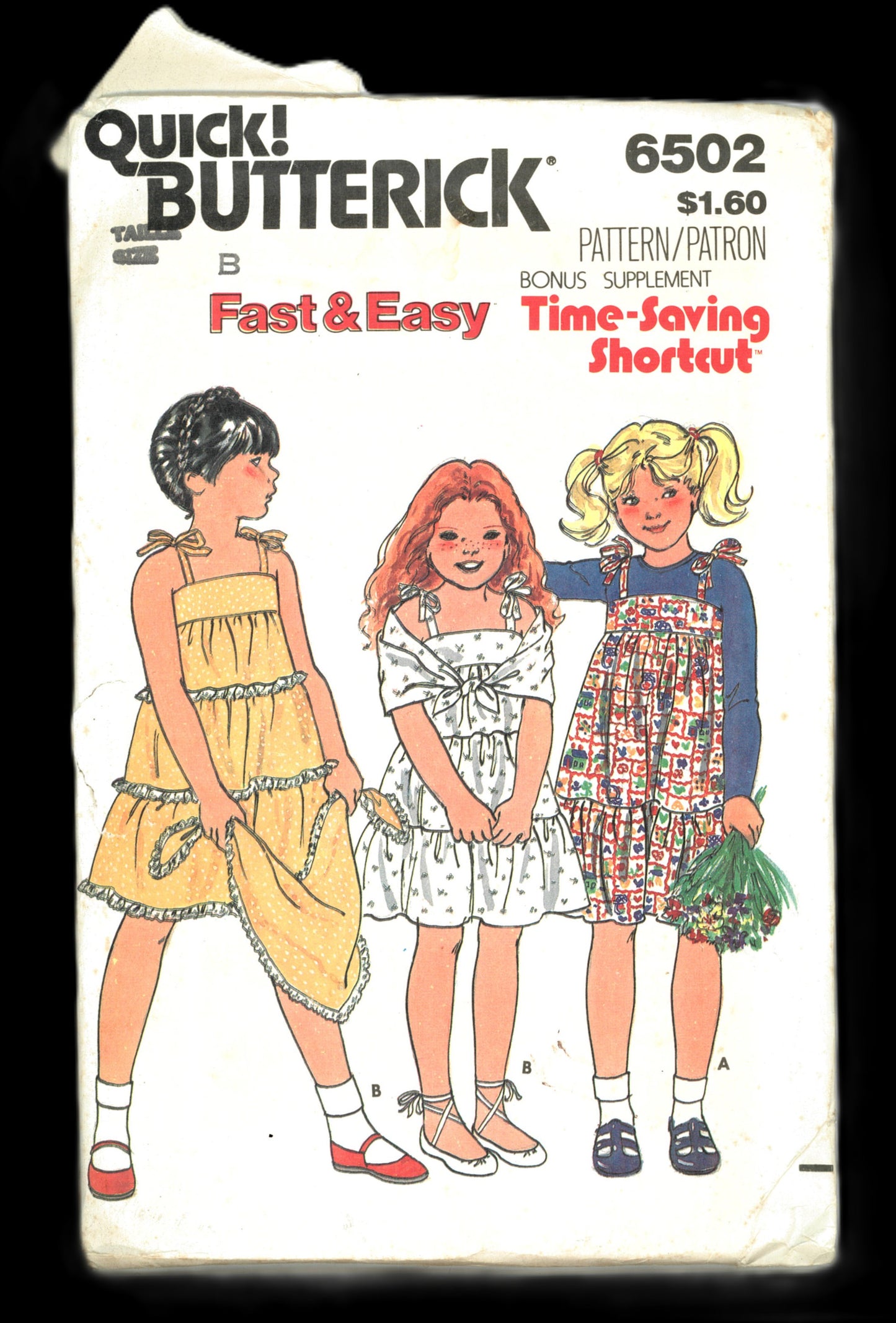 Butterick 6502 Girls Dress and Shawl Sewing Pattern - UNCUT Size B ( M L XL )