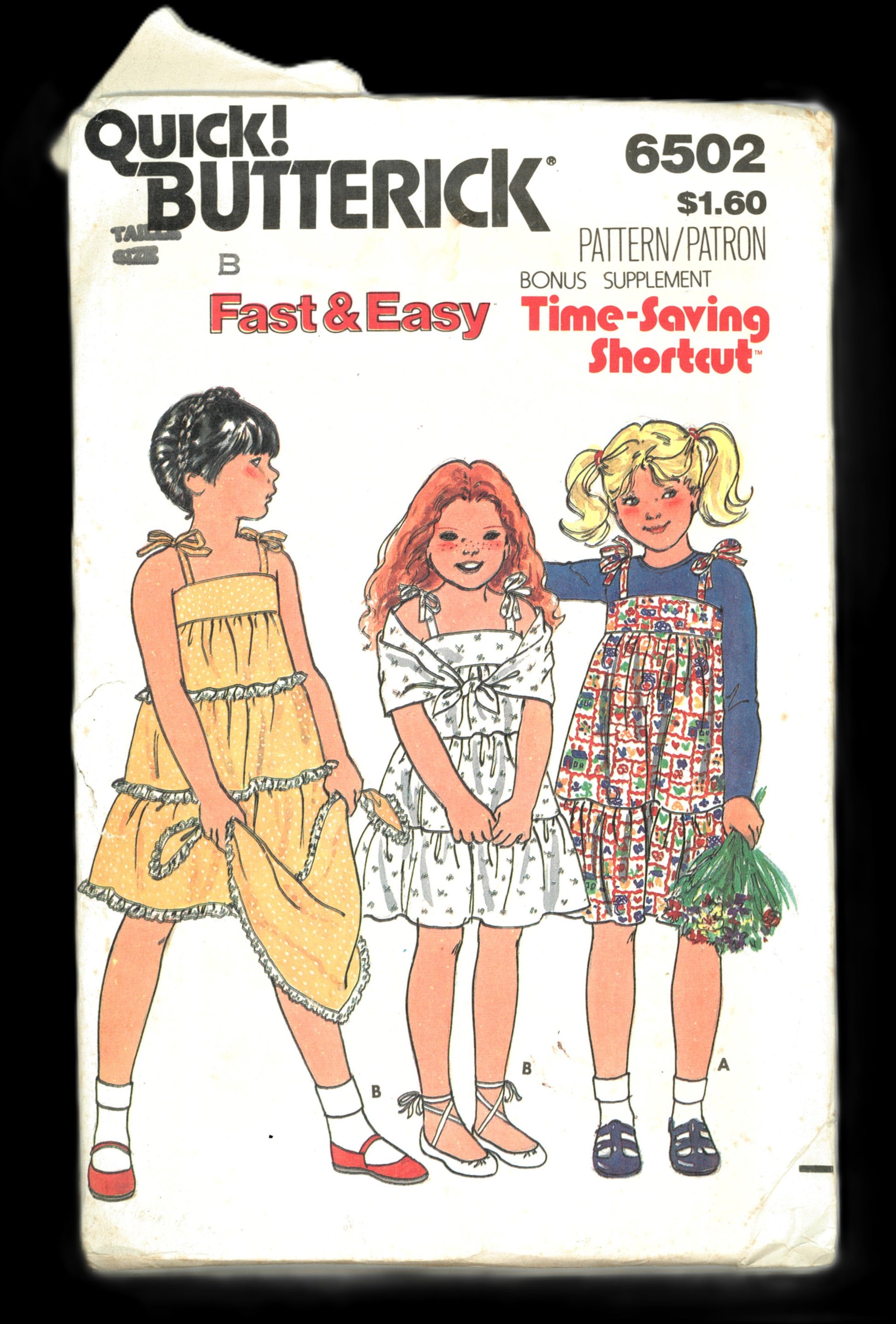 Butterick 6502 Girls Dress and Shawl Sewing Pattern - UNCUT Size B ( M L XL )