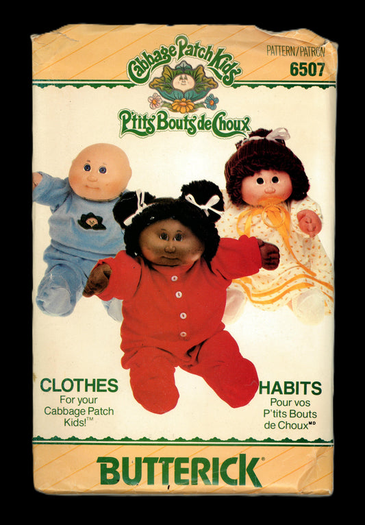 Butterick 6507 Cabbage Patch Kids Clothes Sewing Pattern - UNCUT