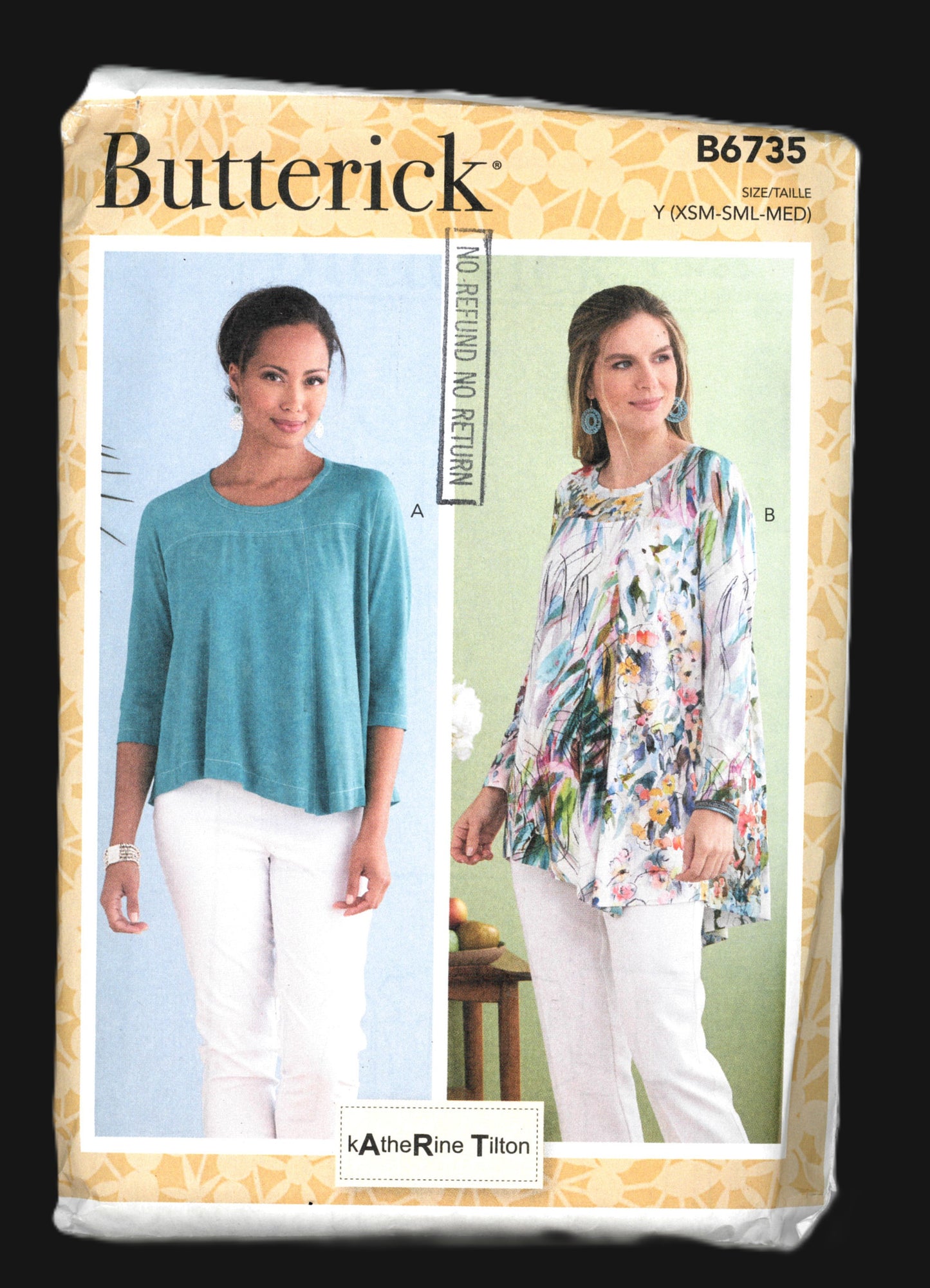 Butterick 6735 Katherine Tilton Misses Top  Sewing Pattern - UNCUT - Size Xsm Sml Med