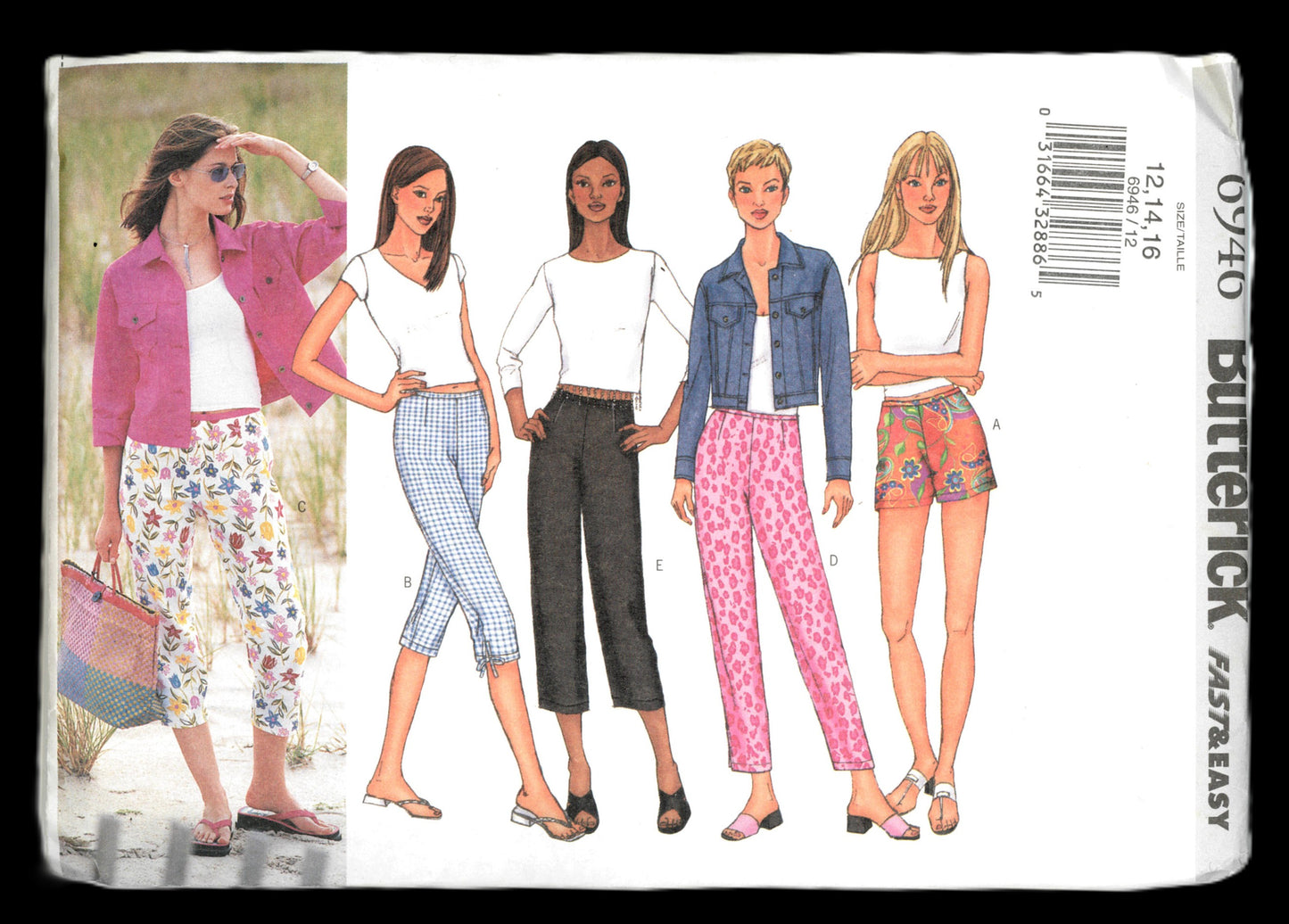 Butterick 6946 Misses / Misses Petite Shorts and Pants Sewing Pattern - UNCUT - Size 12 14 16