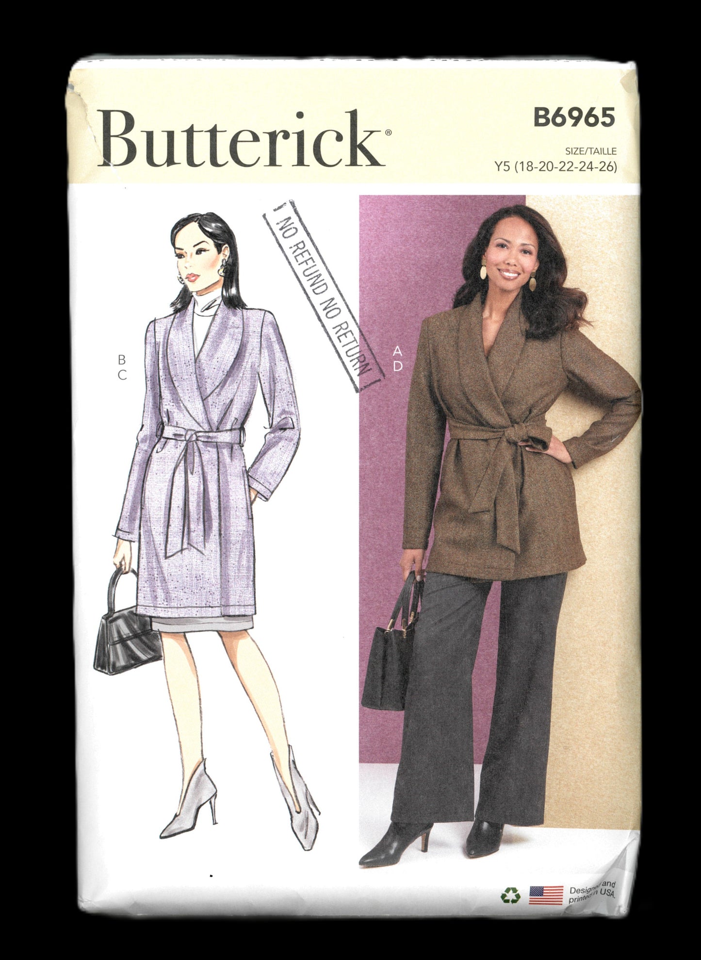 Butterick 6965 Misses jacket Skirt and Pants Sewing Pattern UNCUT Size 18 20 22 24 26
