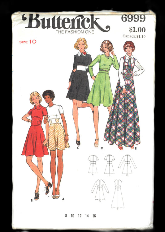 Butterick 6999 Misses Dress and Jumper Sewing Pattern - UNCUT - Size 10 or Size 12