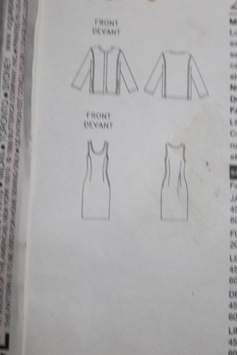 Vogue 2310 Calvin Klein American Designer Misses / Misses Petite Dress and Jacket Sewing Pattern - UNCUT - Size 12 14 16