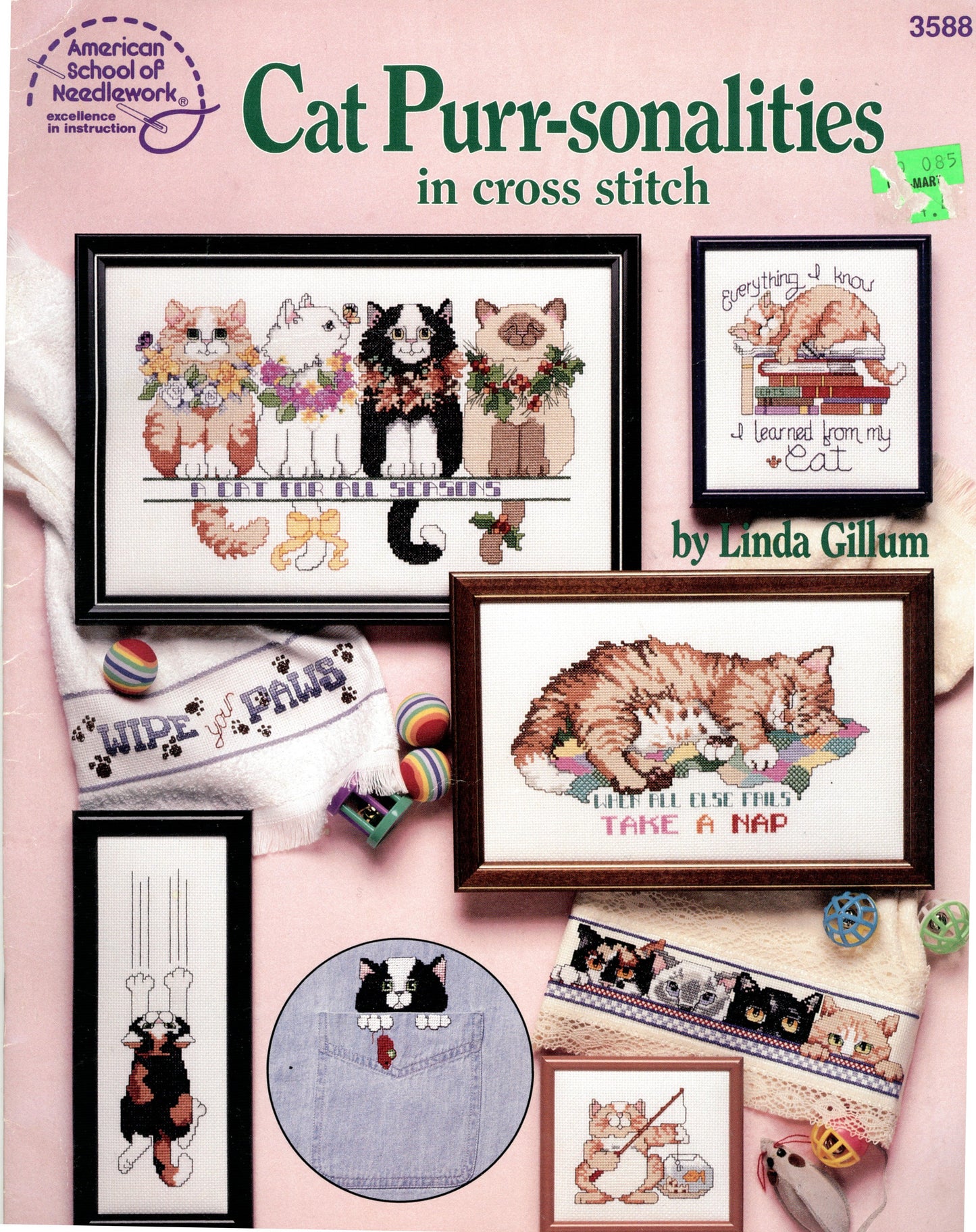 Cat Purr-sonalities Cross Stitch Pattern Booklet - American School of Needlework 3588