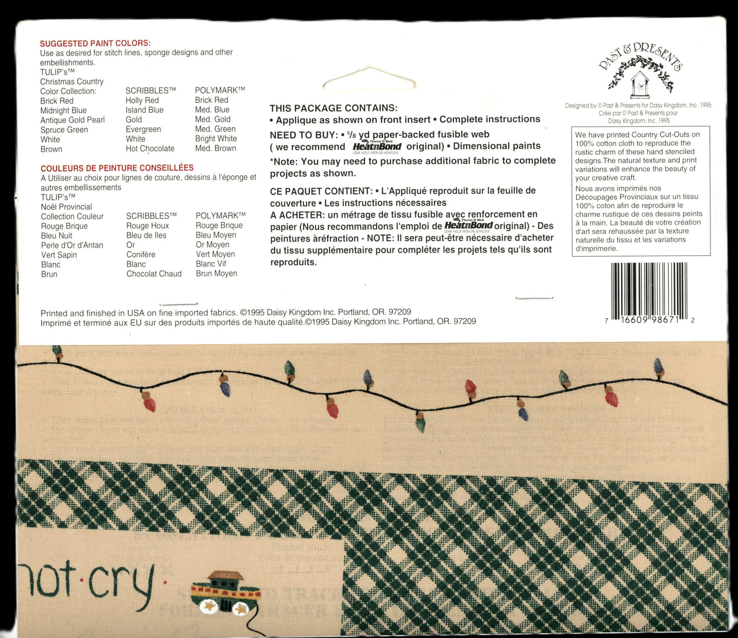 90s Daisy Kingdom Christmas Country Cut - Outs Quick and Creative No Sew Applique - #19125 Papa Christmas