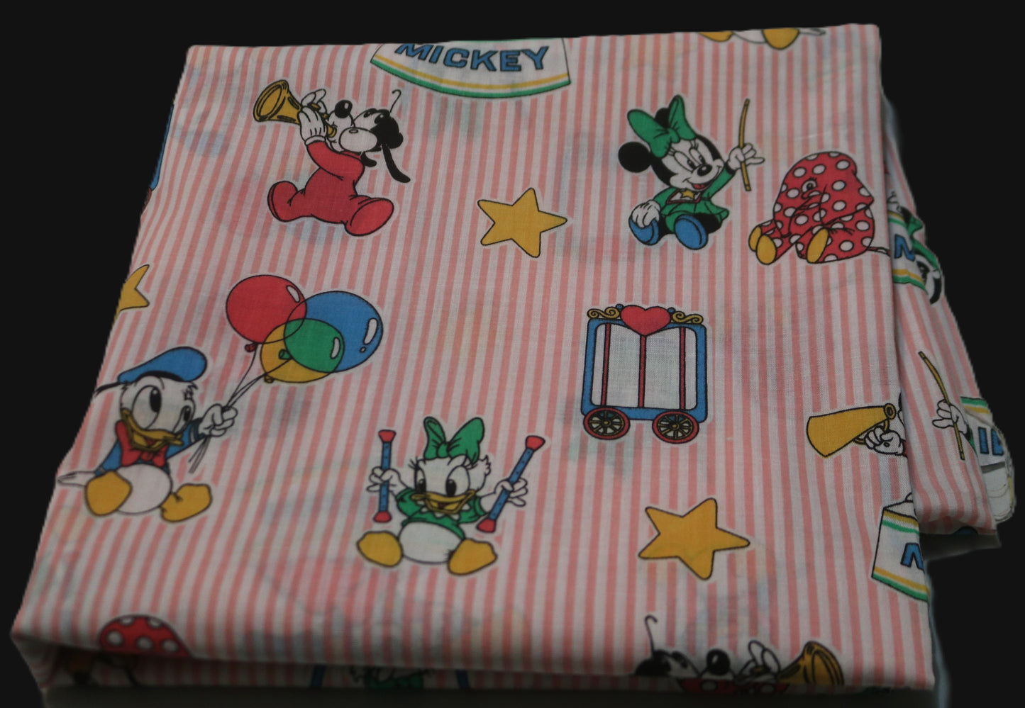 2+ Yards 80s Disney Babies Fabric w Mickey Minnie Mouse Peter Pan Fabric inc