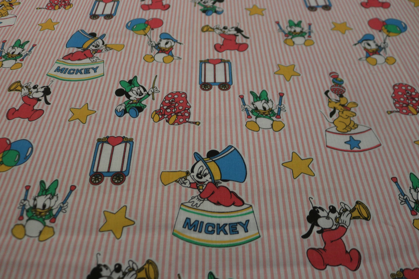 2+ Yards 80s Disney Babies Fabric w Mickey Minnie Mouse Peter Pan Fabric inc