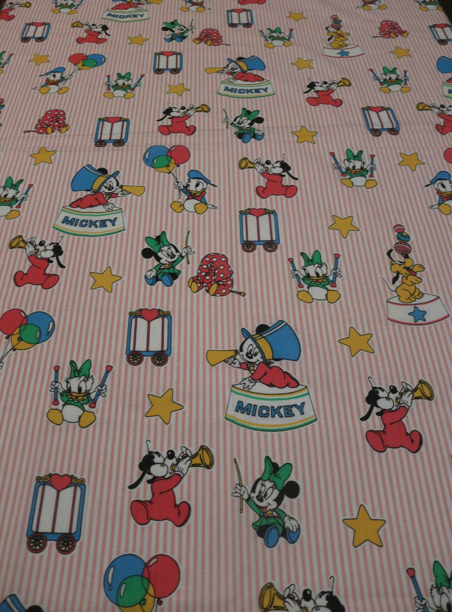 2+ Yards 80s Disney Babies Fabric w Mickey Minnie Mouse Peter Pan Fabric inc