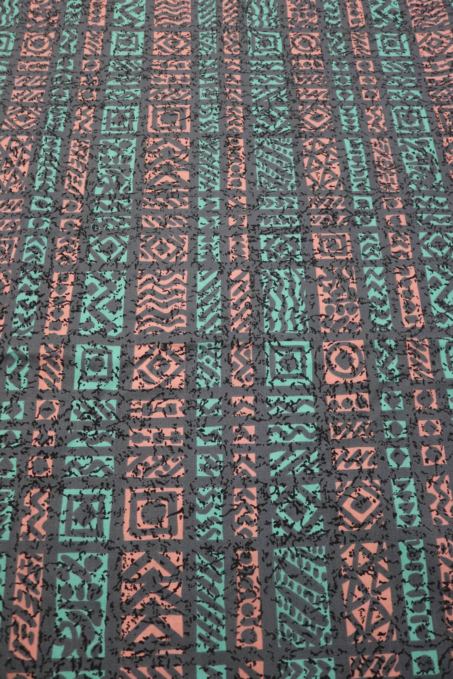 3 plus Yards Vintage Abstract Geometric Surf Style Fabric 120" x 56"