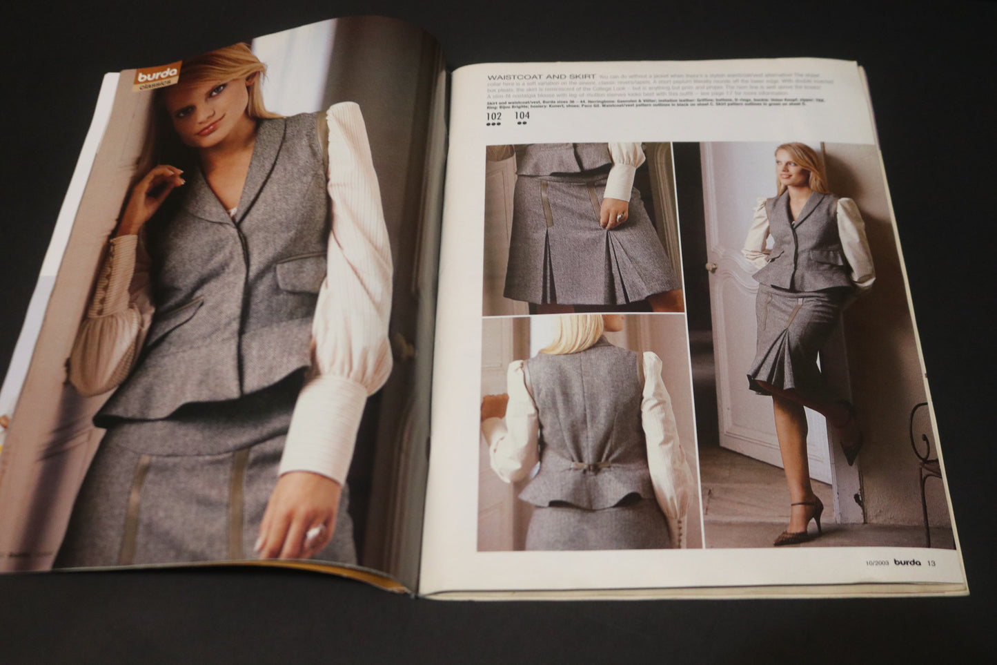 October 2003 Burda A World of Fashion Sewing Magazine